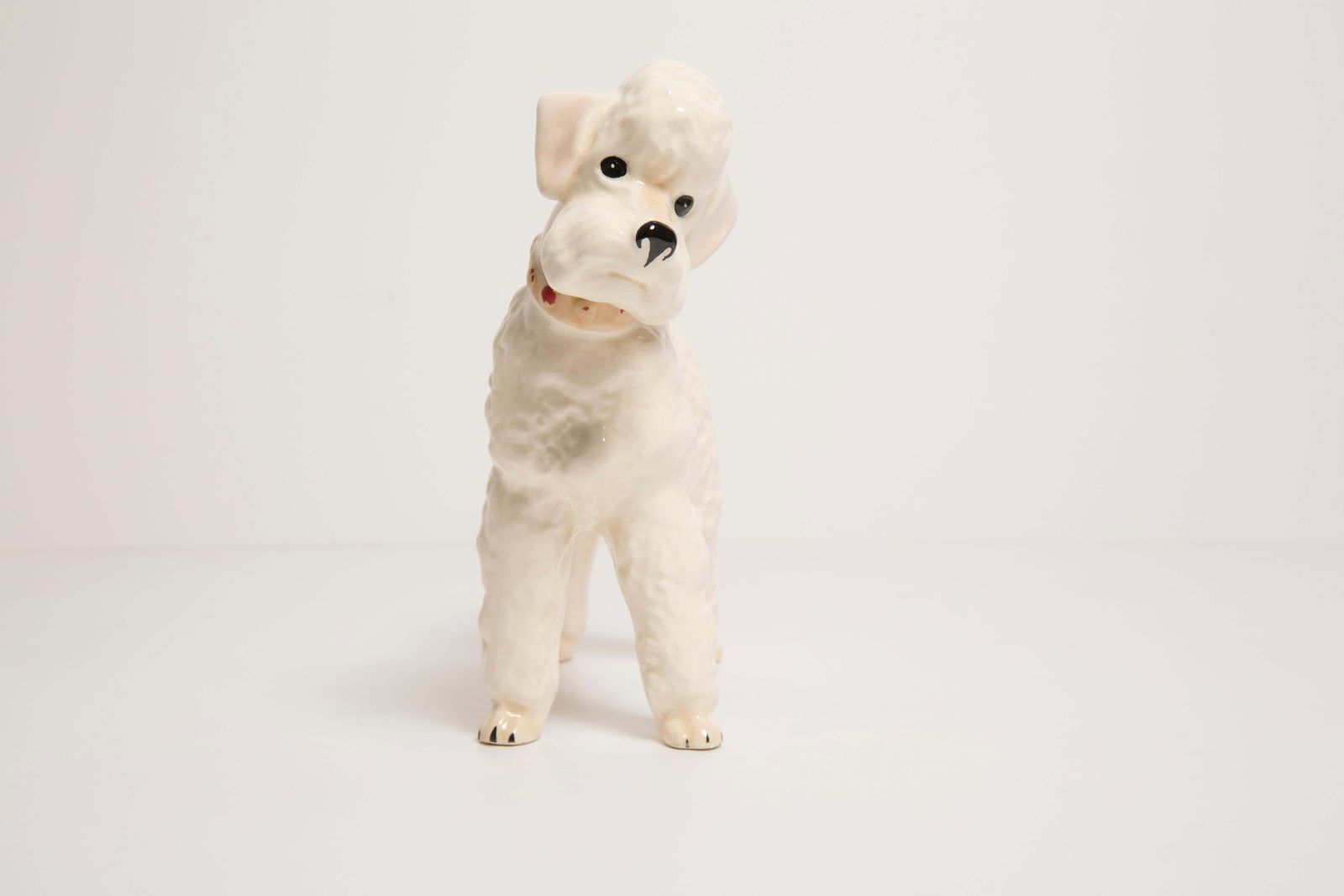 Mid Century White Poodle Dog Sculpture, Italy, 1960s photo vintage