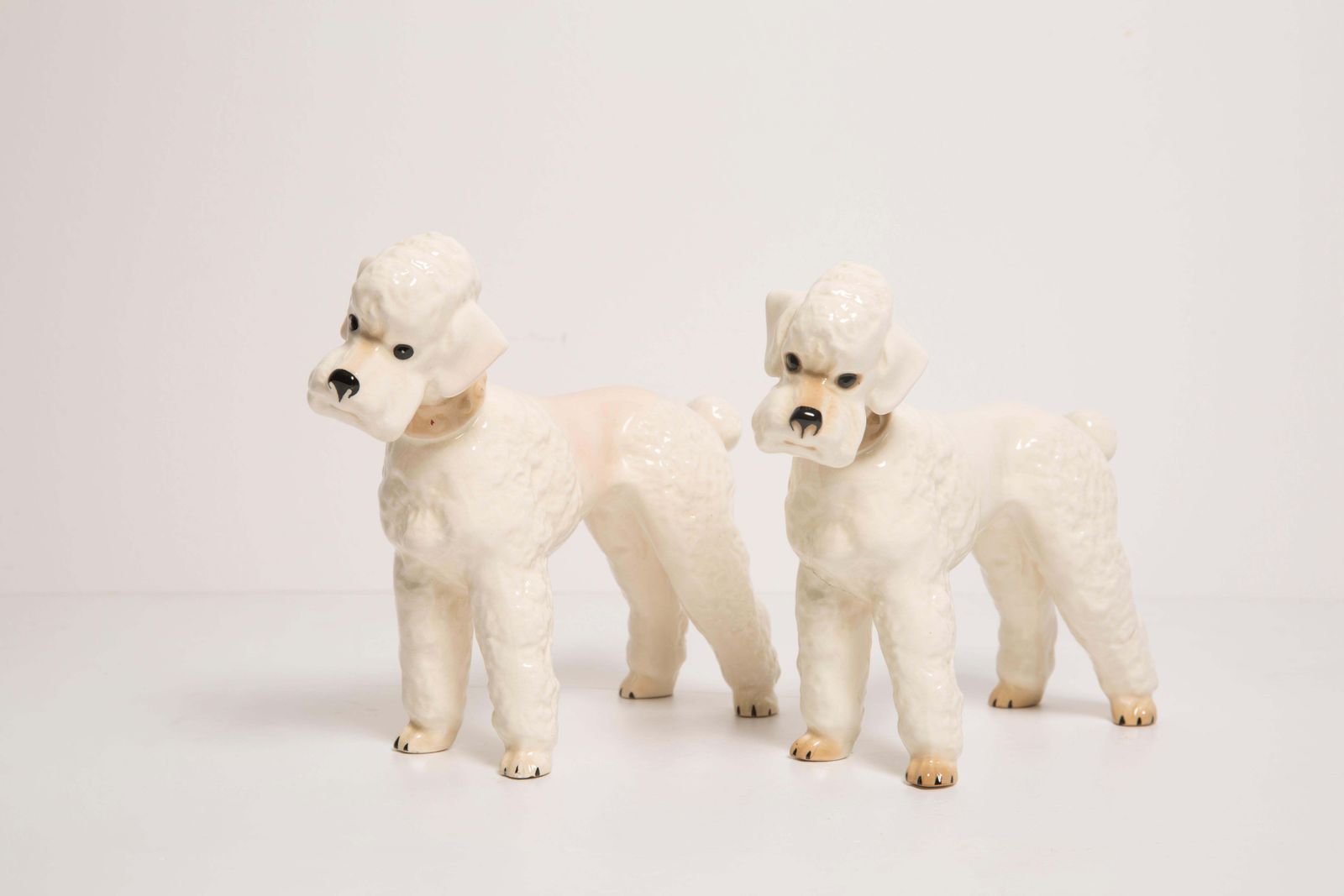 Pair Of Mid Century White Poodle Dogs Sculptures, Italy, 1960s photo furniture