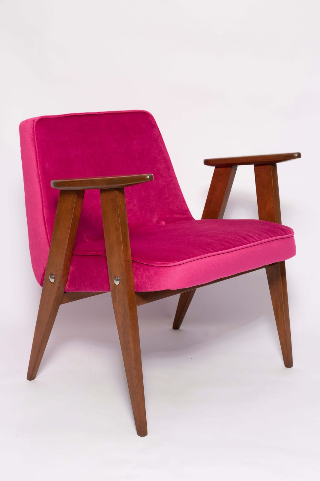 photo vintage Set Van Zes Mid Century 366 Fauteuils, Fluweel, Jozef Chierowski, Europa 1960