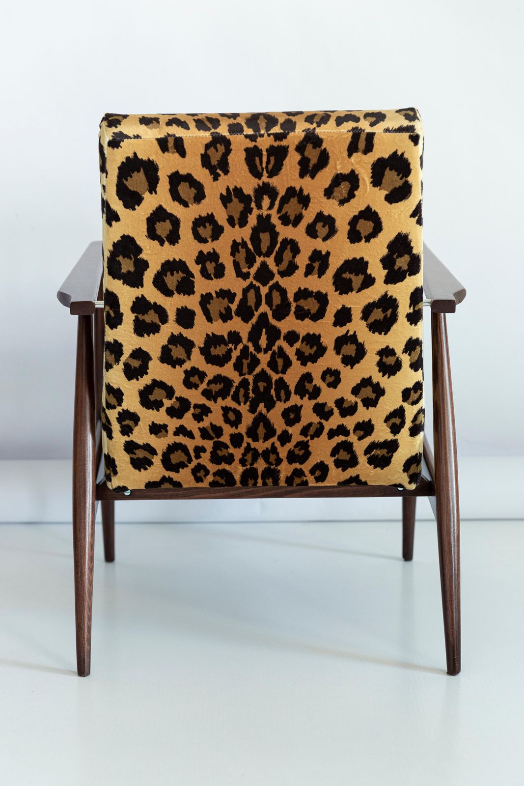 Set Of Twelve Midcentury Leopard Print Velvet Dante Armchairs, H. Lis, 1960s photo vintage