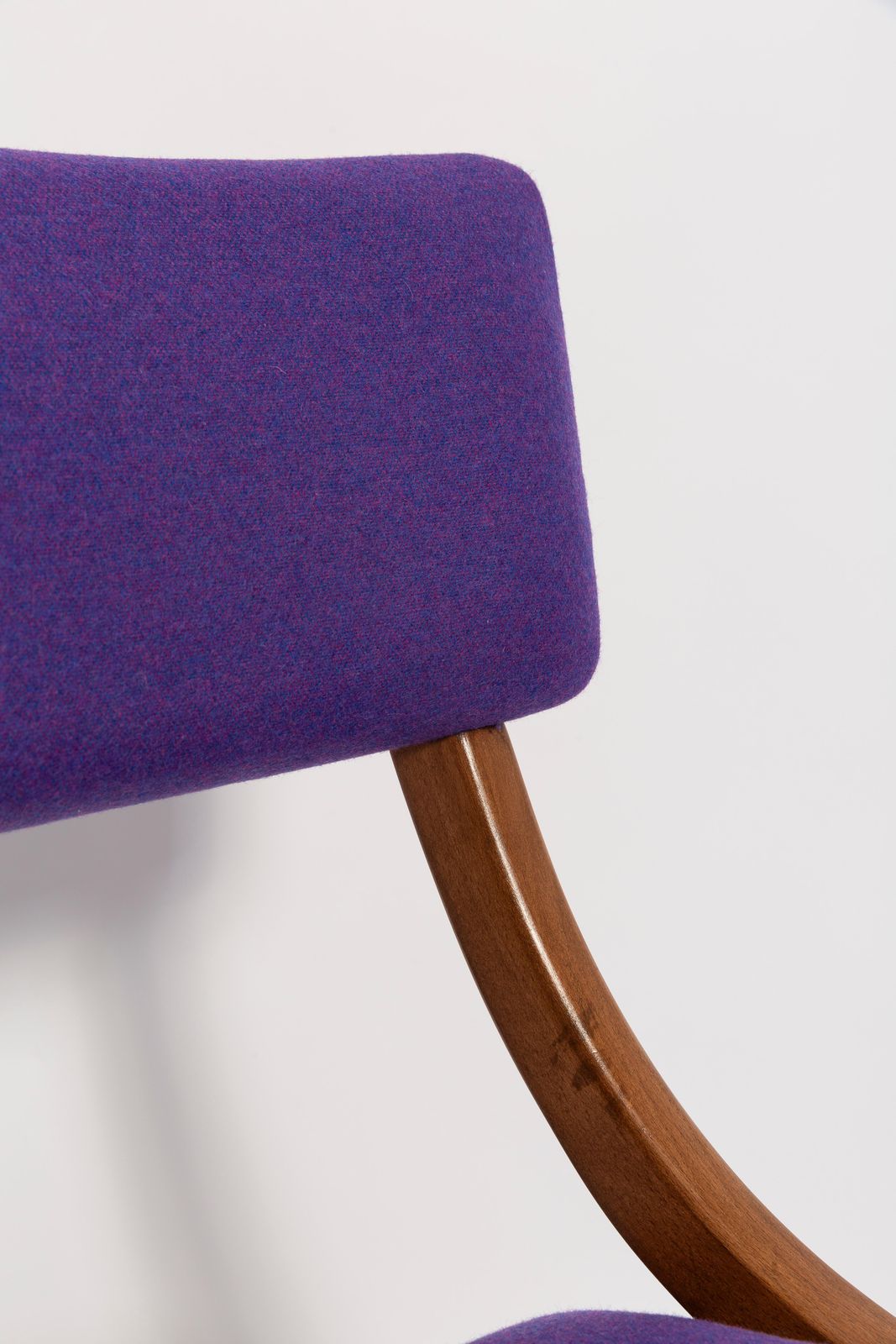 Mid Century Modern Bumerang Chair, Purple Violet Wool, Poland, 1960s photo 510.0