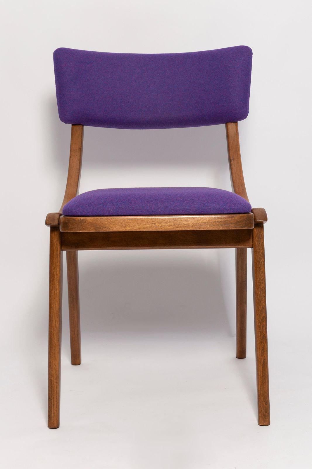 Mid Century Modern Bumerang Chair, Purple Violet Wool, Poland, 1960s photo buy