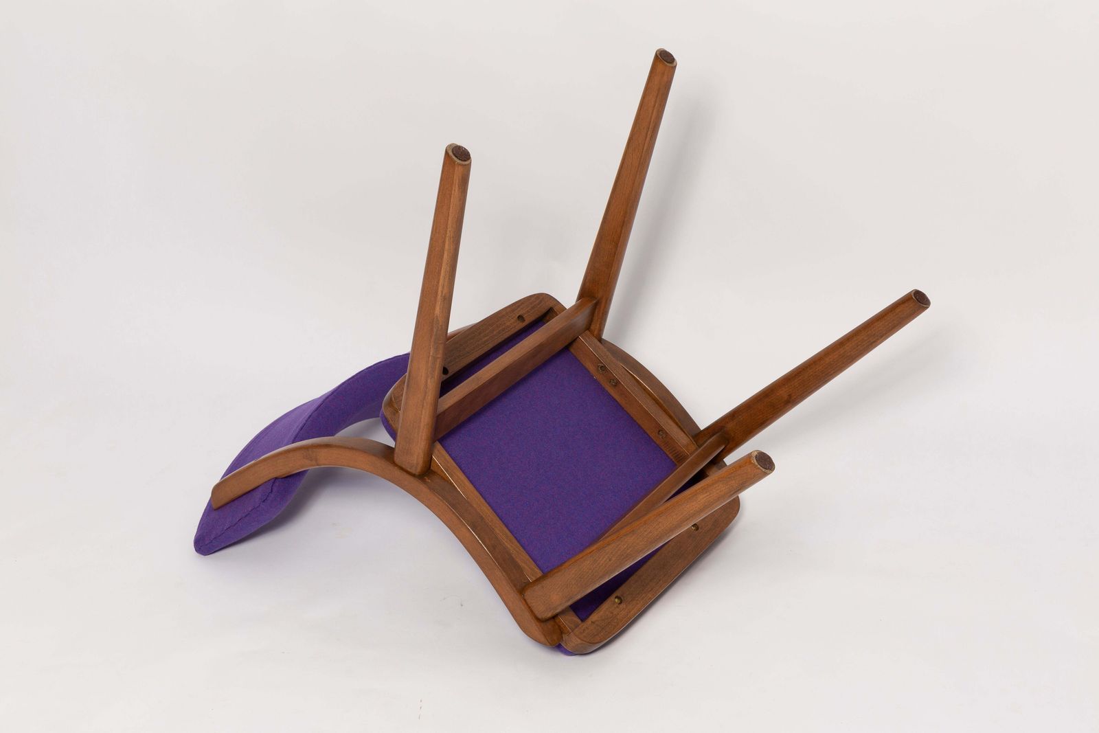 photo furniture Mid Century Modern Bumerang Chair, Purple Violet Wool, Poland, 1960s