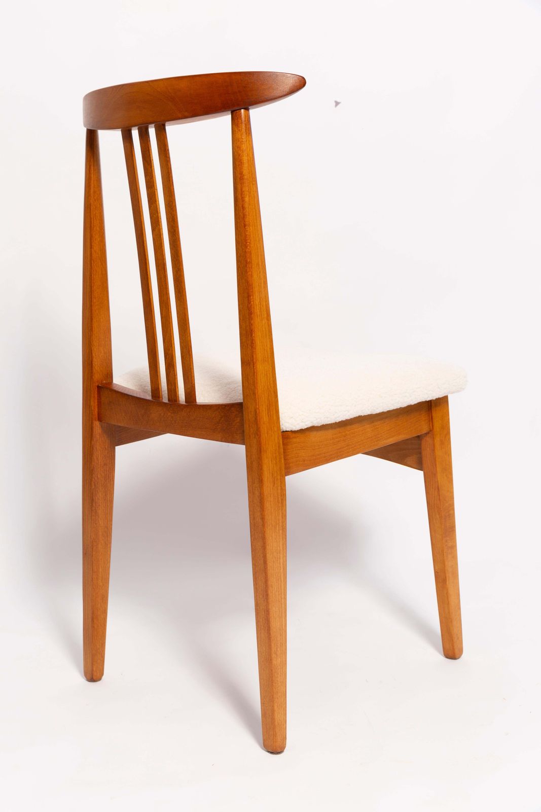 Mid Century Cream Ivory Boucle Chair, Designed By M. Zielinski, Europe, 1960s photo 510.0