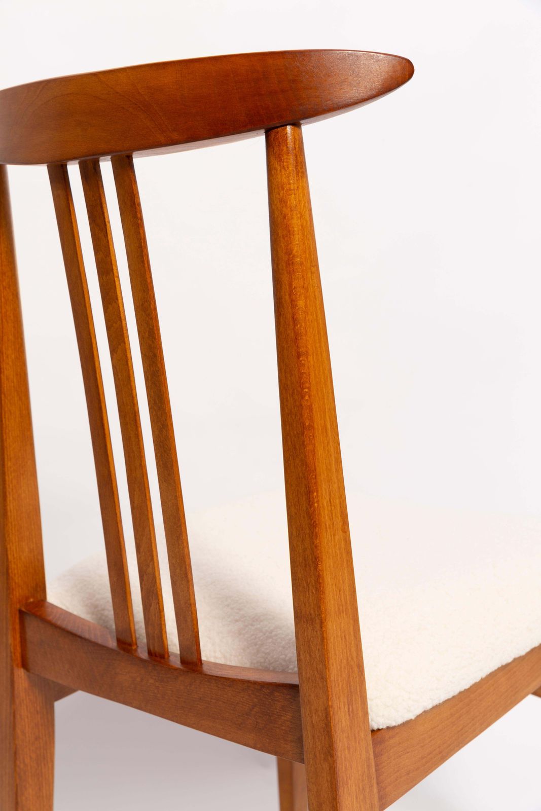 Mid Century Cream Ivory Boucle Chair, Designed By M. Zielinski, Europe, 1960s photo vinterior