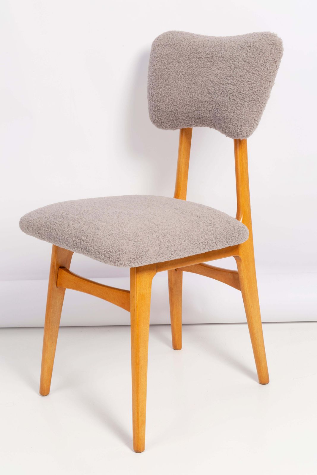 Set Of Two 20th Century Gray Boucle Chairs, 1960s photo Furniture