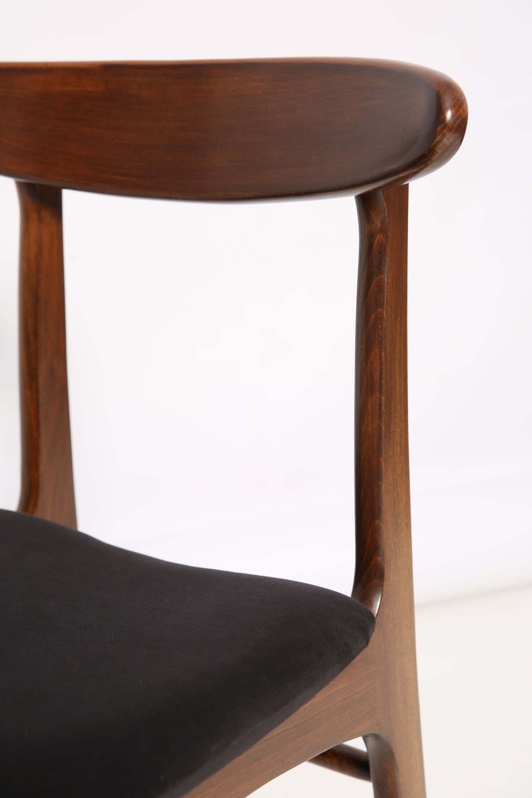 Furniture Pair Of 20th Century Black Velvet Chairs, By Rajmund Halas, Poland, 1960s photo