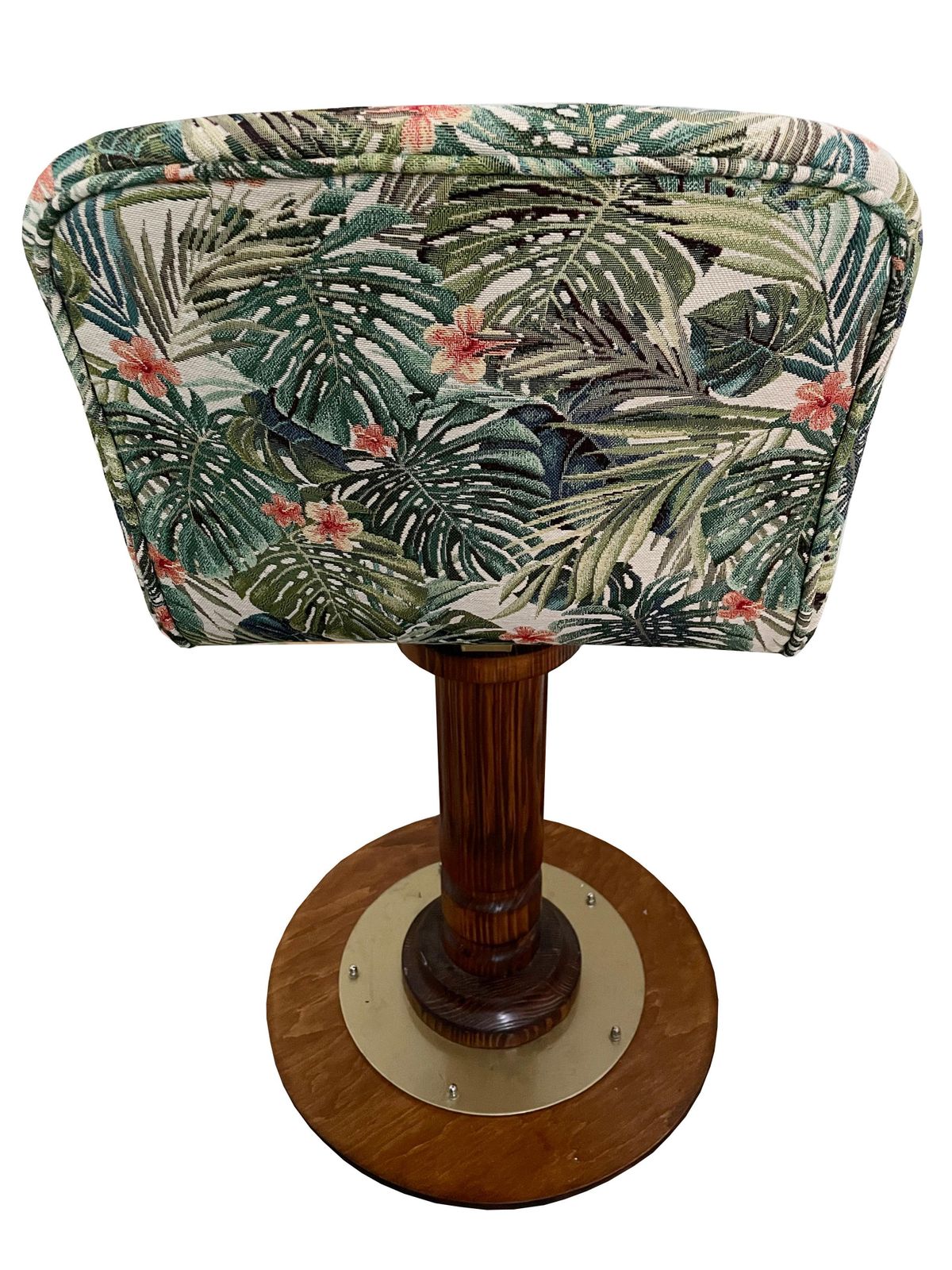 photo buy Vintage Flowers And Wood Swivel Bar Stool, Germany, 1960s