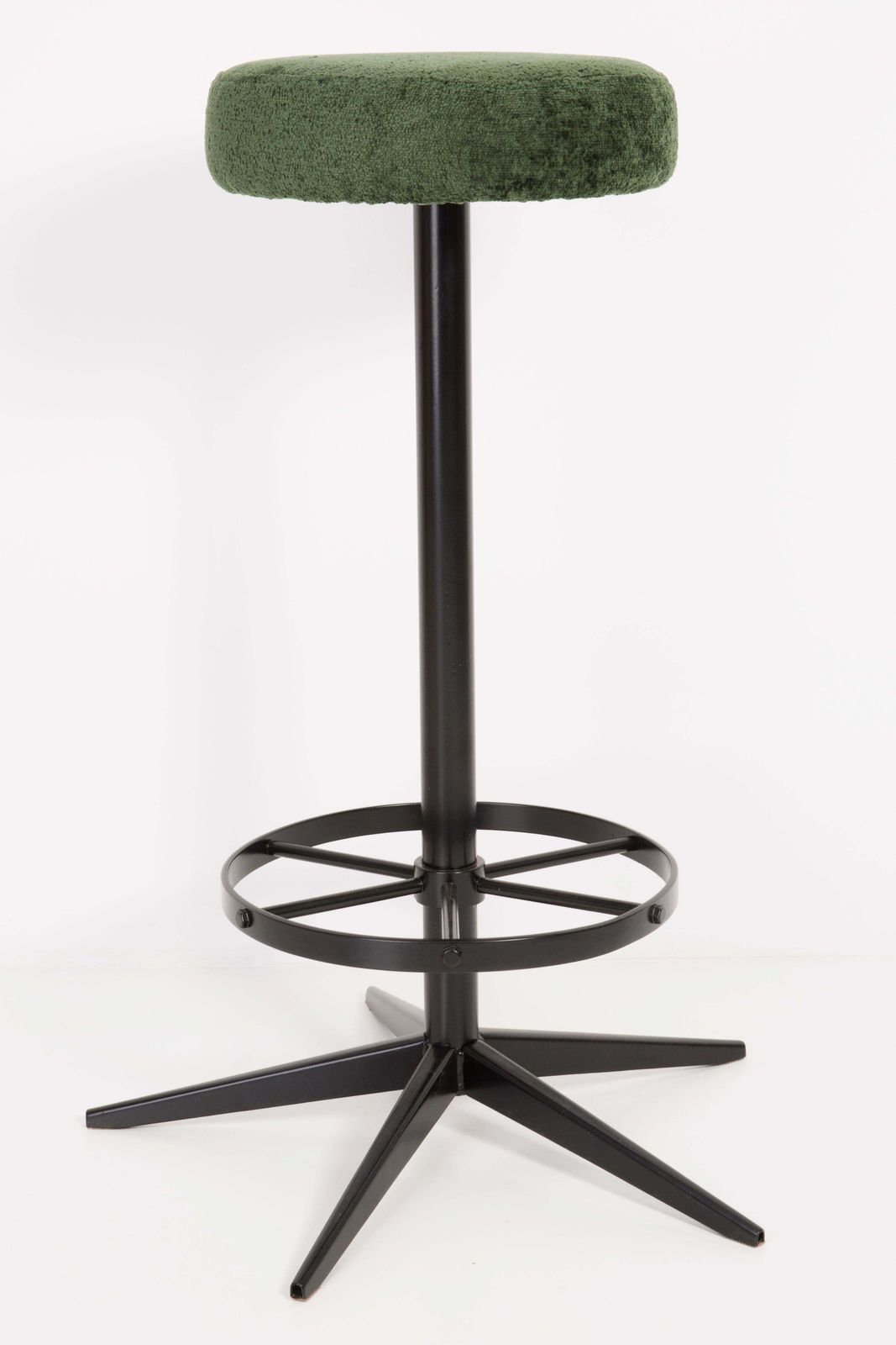 Set Of Four Mid Century Modern Dark Green Bar Stools, 1960s photo 2551.0