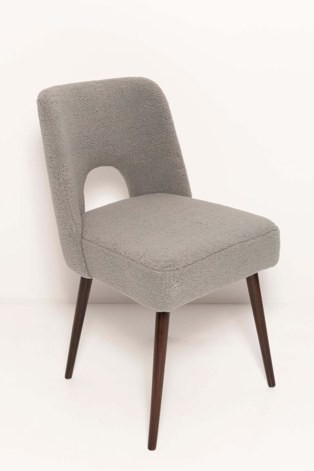 Set Of Four Gray Boucle 'Shell' Chairs, Europe, 1960s photo furniture
