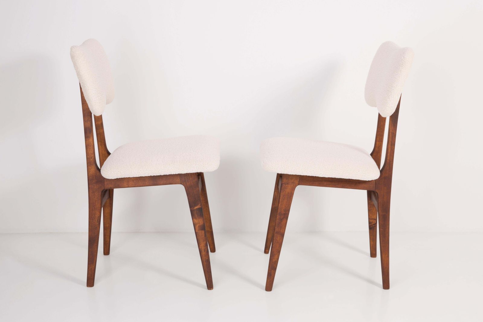 Set Of Six 20th Century Light Crème Boucle Chairs, 1960s photo Furniture