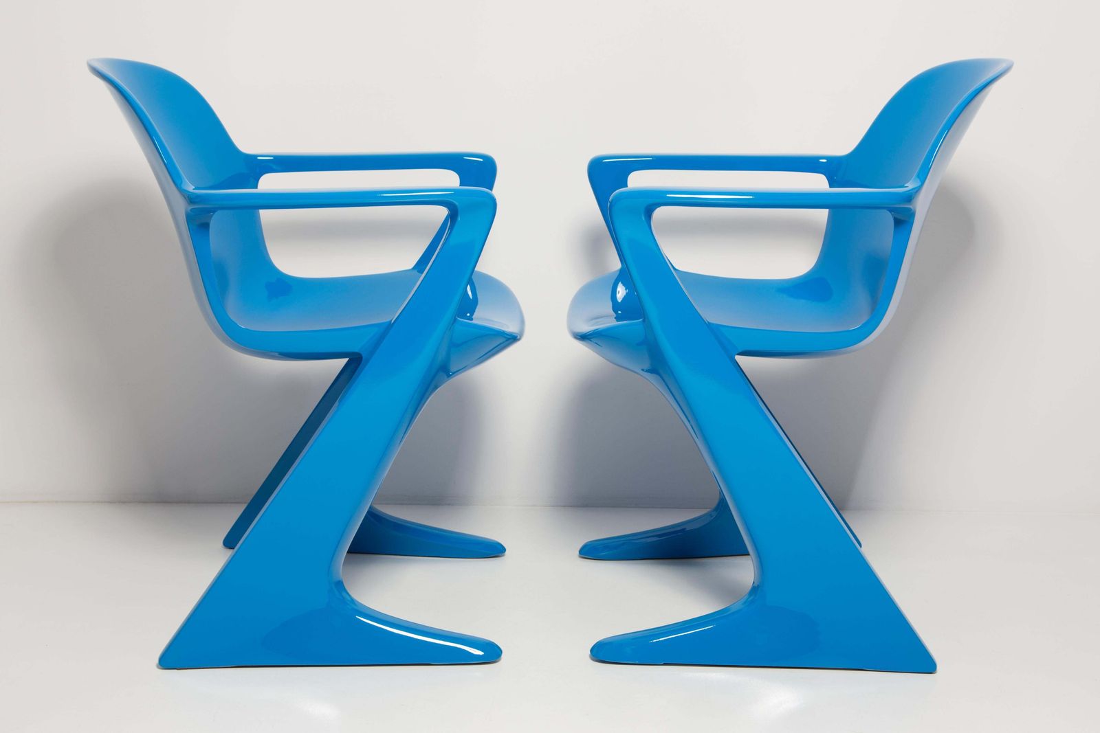 Set Of Two Blue Kangaroo Chairs Designed By Ernst Moeckl, Germany, 1968 photo Furniture