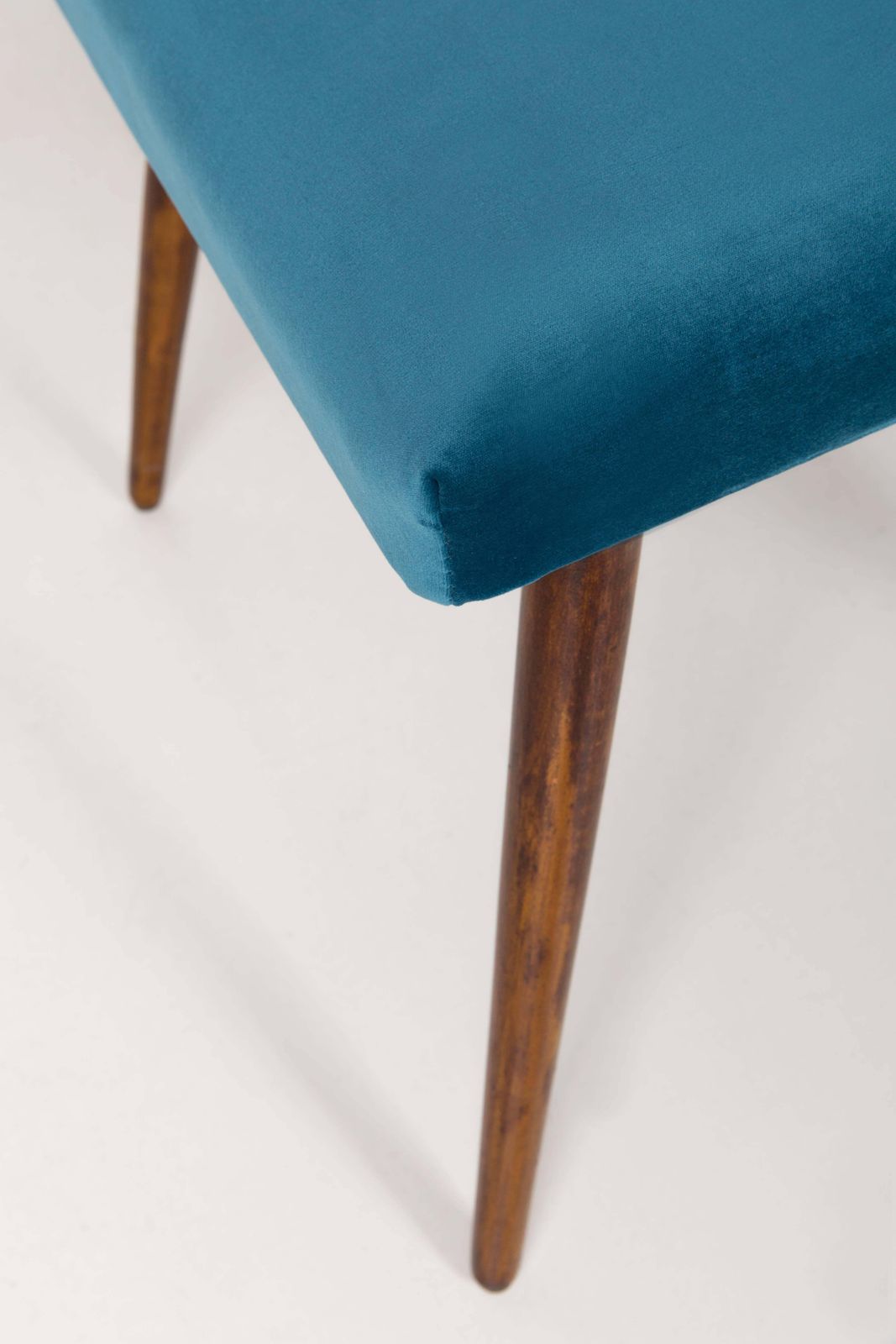 Set Of Six 20th Century Petrol Blue Velvet Chairs, 1960s photo 2973.0