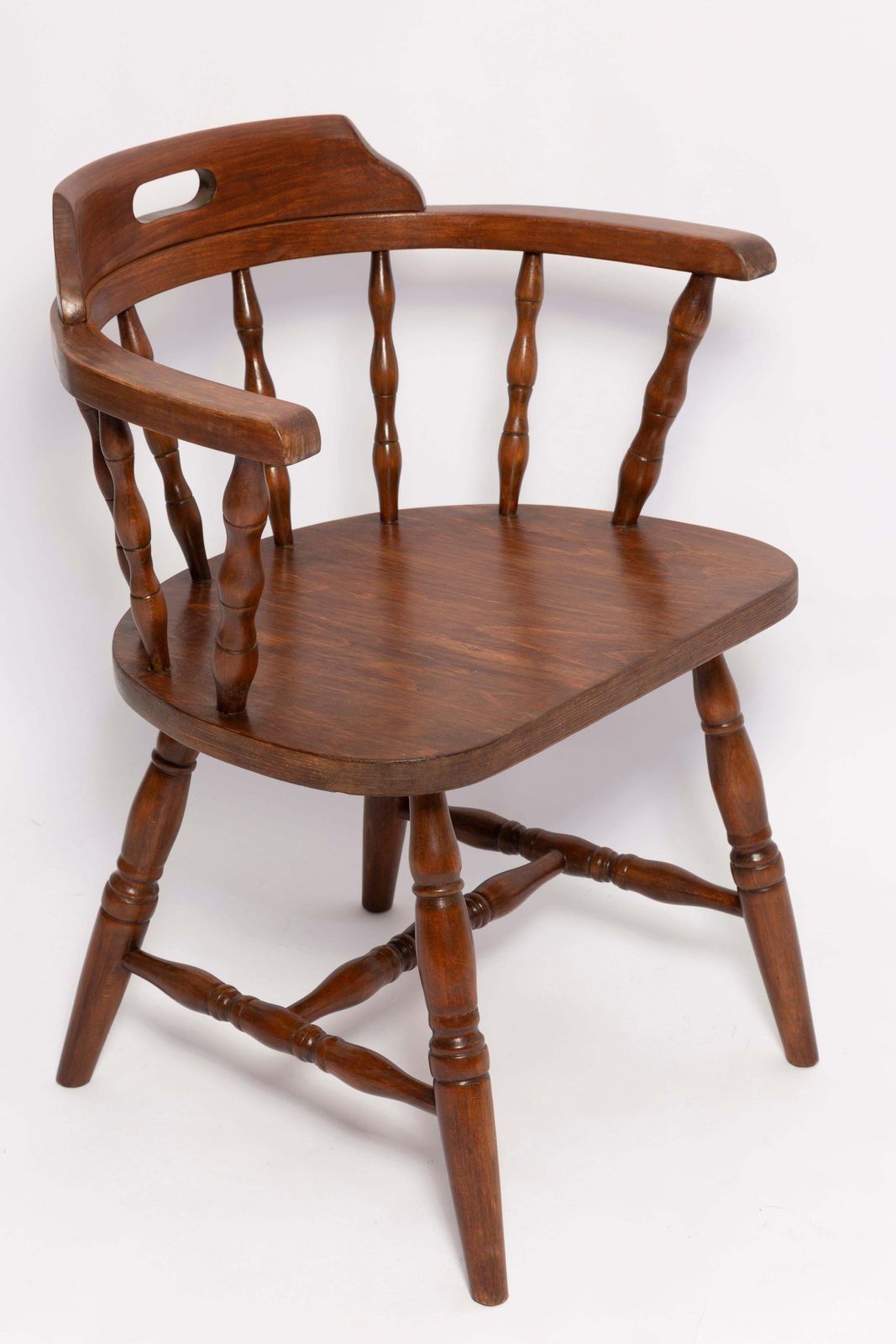 Set Of Eight Mid Century Dark Brown Beechwood Bonanza Chairs, Europe, 1960s photo for sale