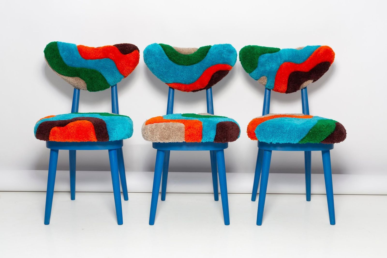 Set Of Six Midcentury Butterfly & Heart Chairs, Hand Tufting Wool, Europe, 1960s photo Furniture