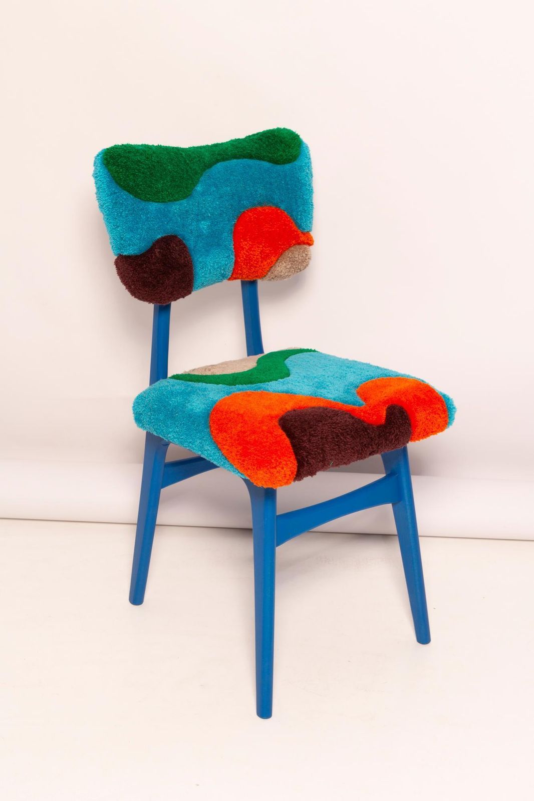 Set Of Six Midcentury Butterfly & Heart Chairs, Hand Tufting Wool, Europe, 1960s photo 4592.0