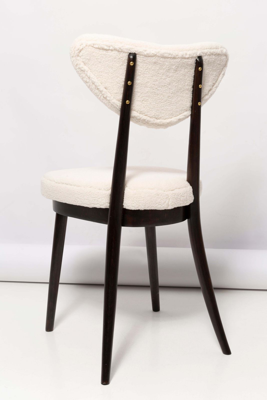 Set Of Eight Light Boucle Heart Chairs, Poland, 1960s photo buy