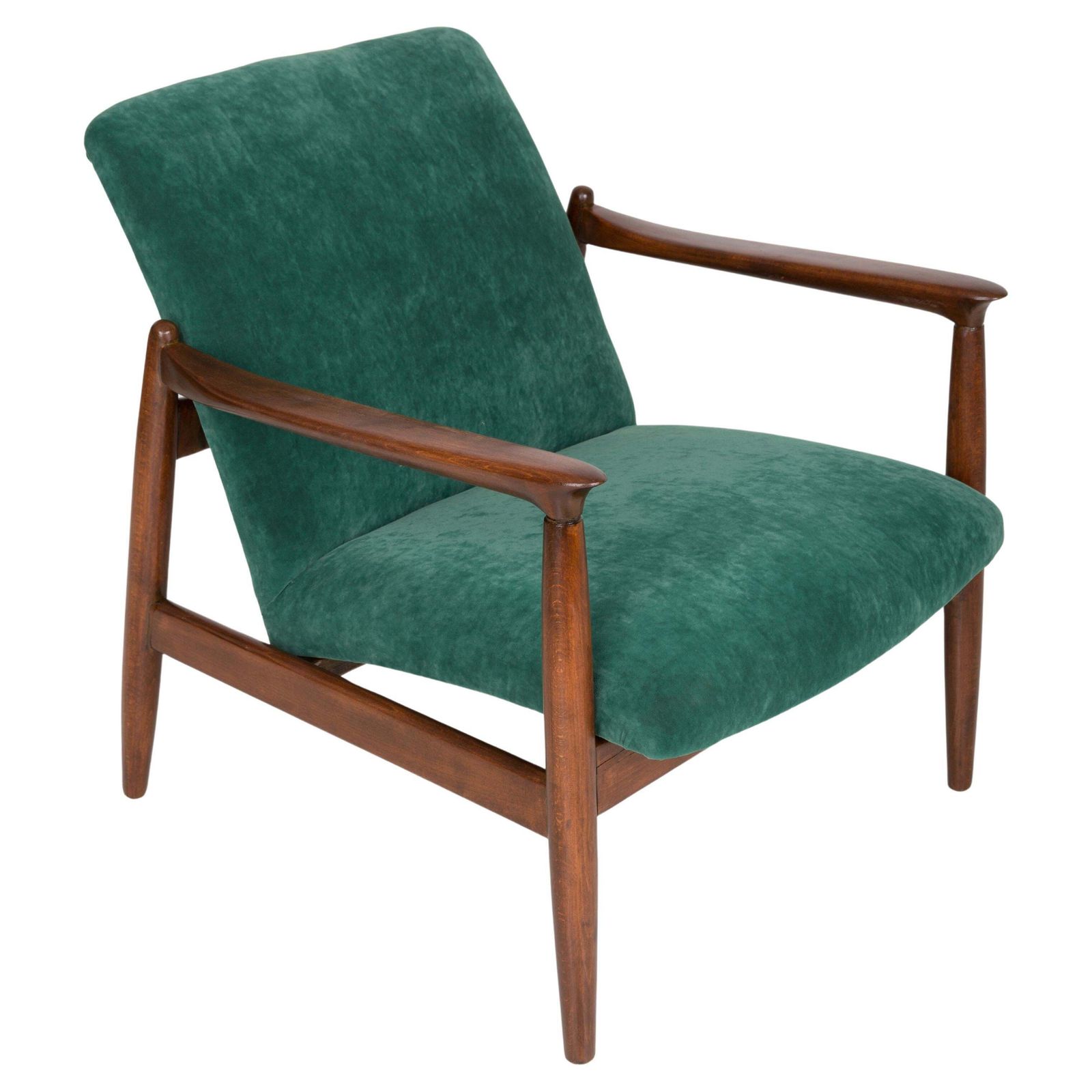 Mid Century Dark Green Velvet Armchair, Edmund Homa, Europe, 1960s