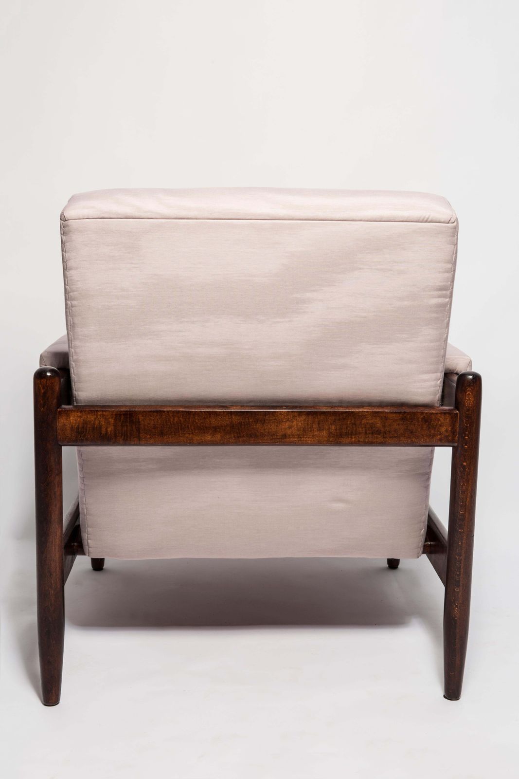 Mid Century Amoir Fou Moiré Purple Pink Armchair, Walnut Wood, Europe, 1960s photo buy