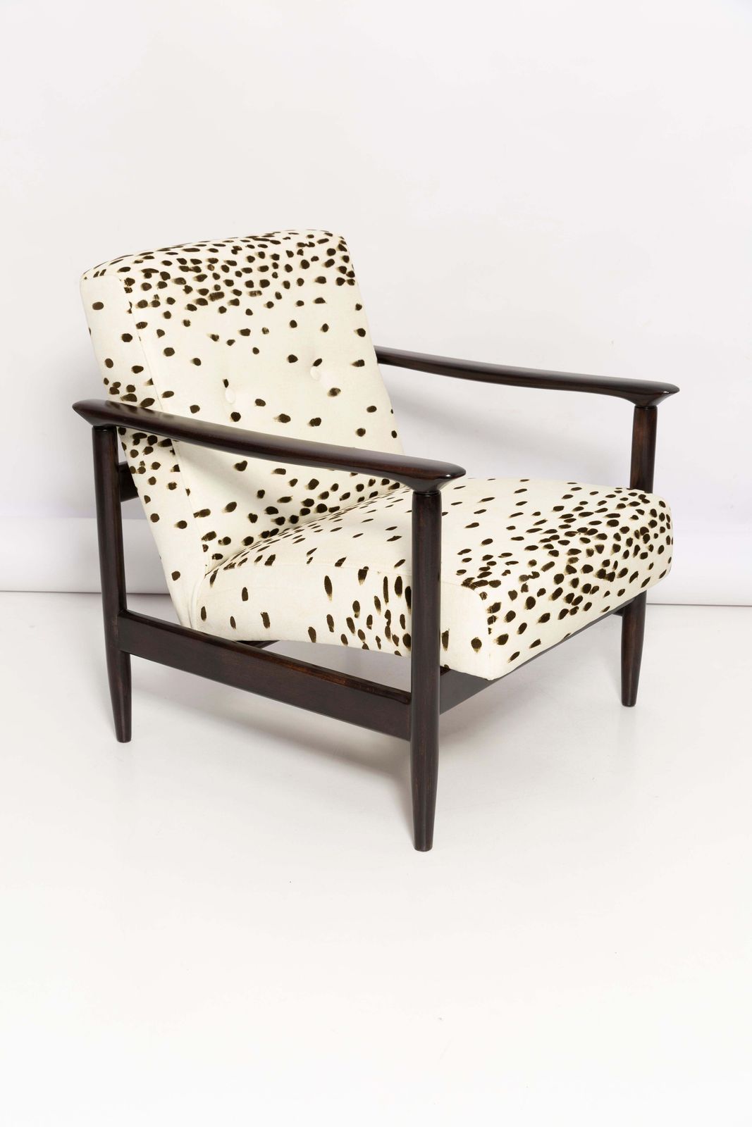 Mid Century Pattern Velvet Dalmatian Armchair, By Edmund Homa, Europe, 1960s photo furniture