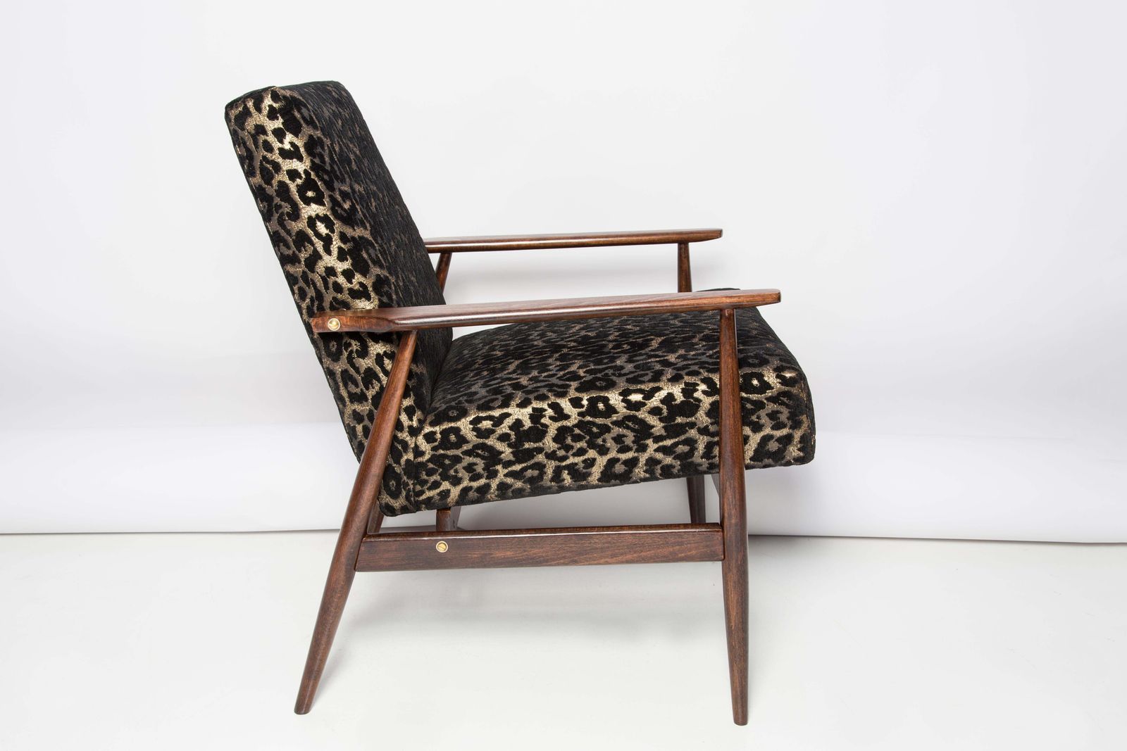 2509.0 Paar Mid Century Fauteuils Met Luipaardprint Fluweel, H. Lis, Europa, Jaren 1960 photo
