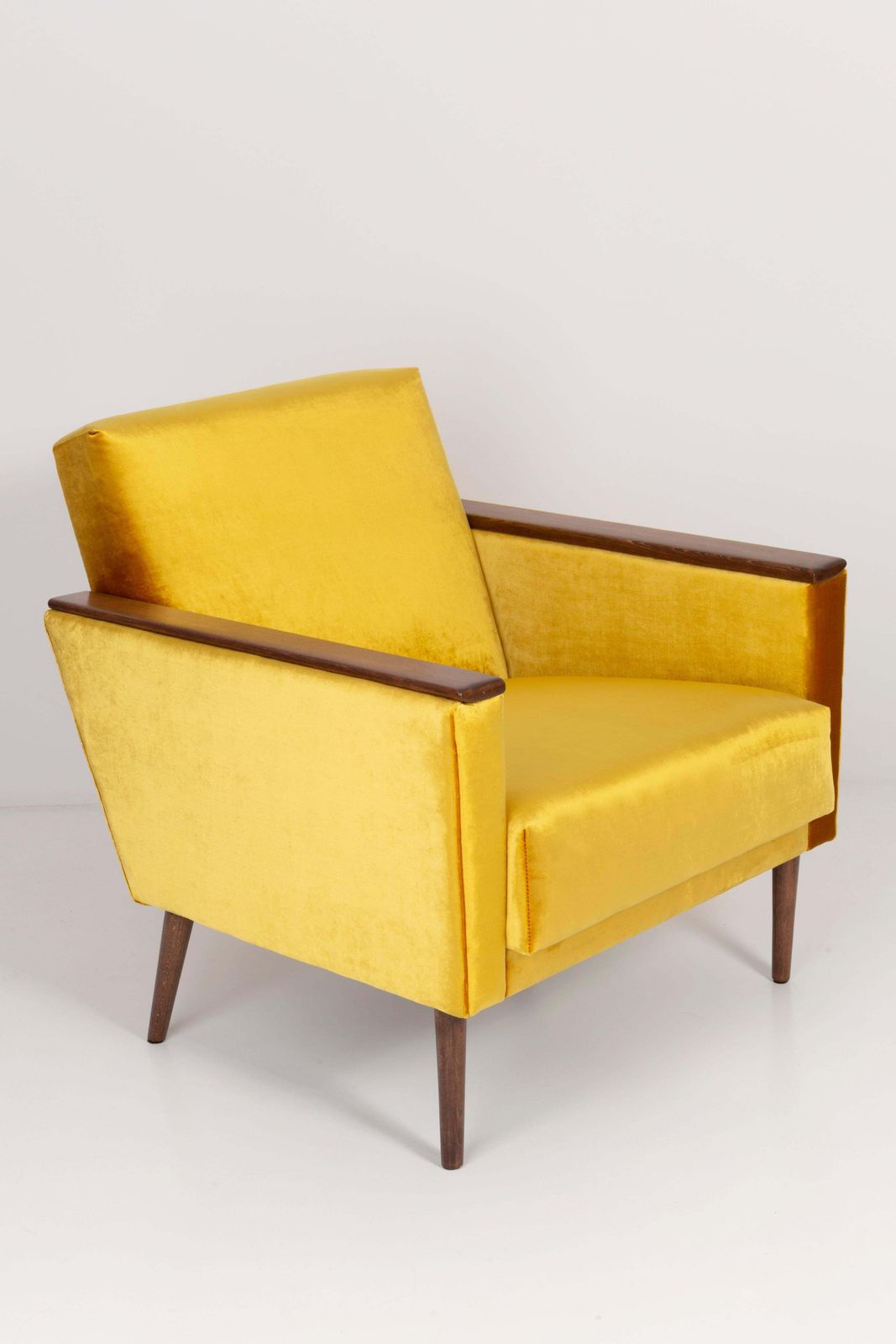 Pair Of Midcentury Yellow Mustard Club Armchairs, 1960s, Ddr, Germany photo furniture