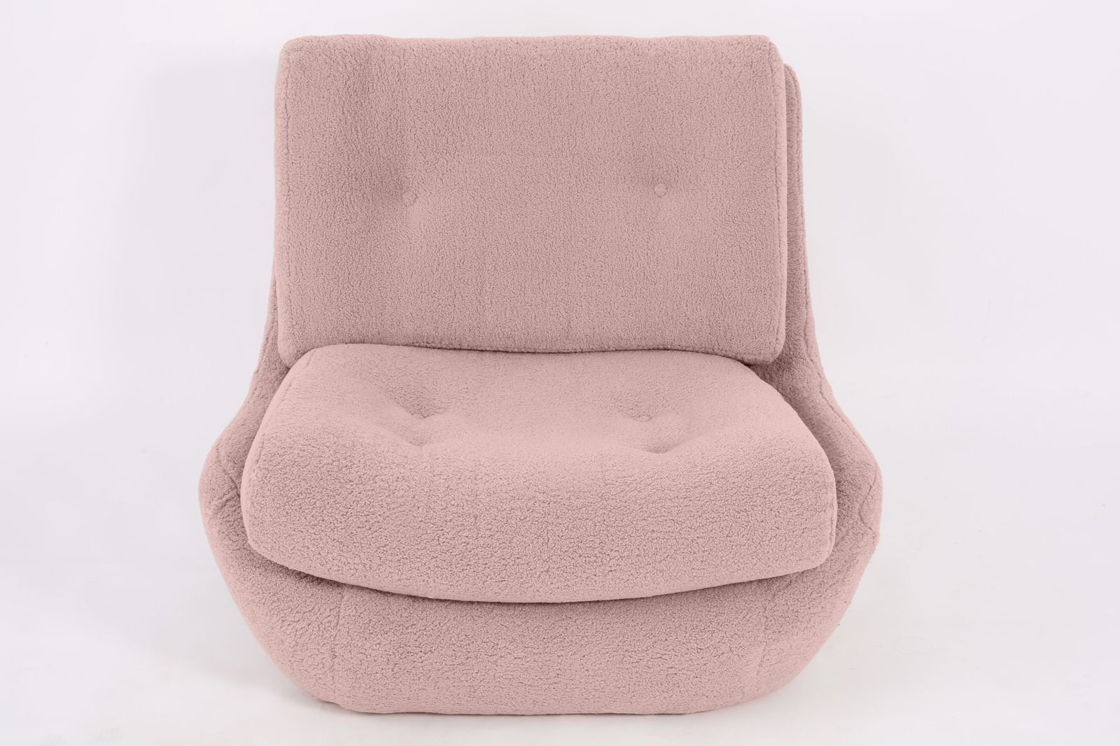 20th Century Vintage Pink Blush Boucle Atlantis Big Armchair, 1960s photo vintage
