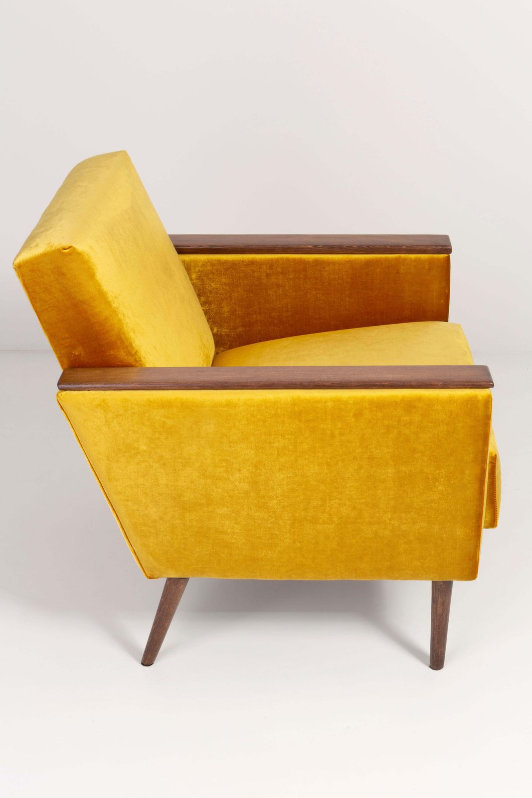 Pair Of Midcentury Yellow Mustard Club Armchairs, 1960s, Ddr, Germany photo vinterior