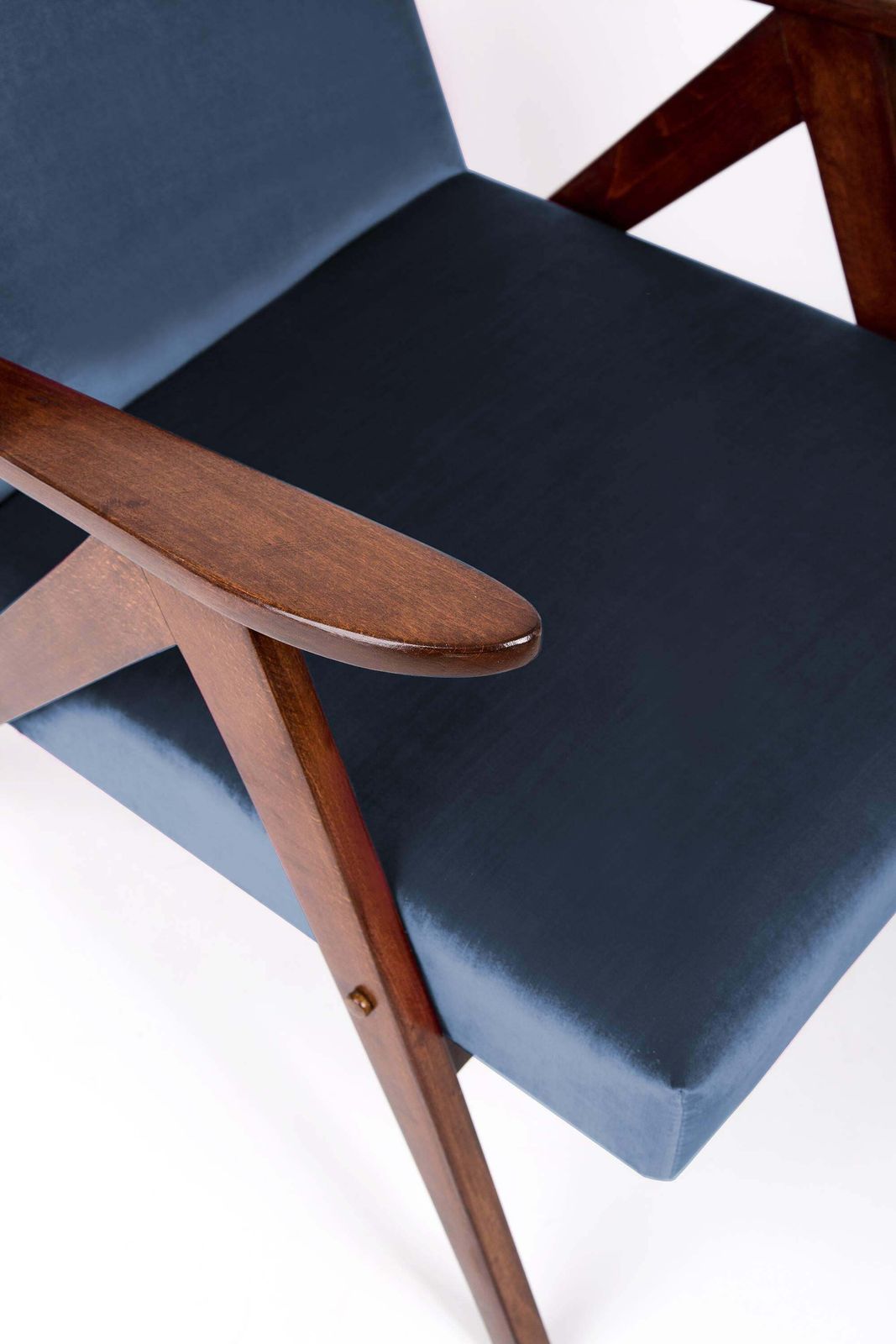 Pair Of Mid Century Modern Navy Blue Armchairs, 1960s photo for sale