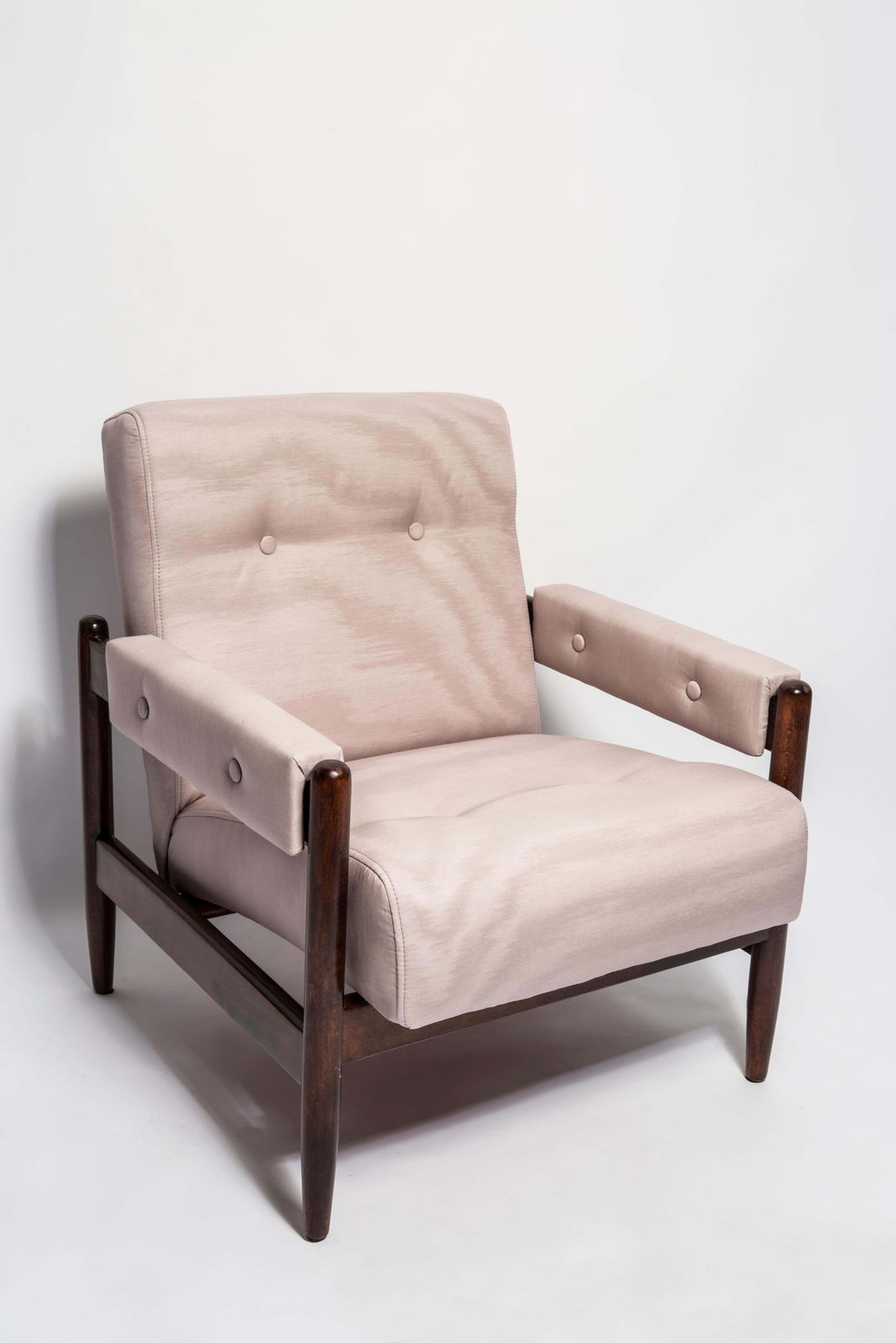 Pair Of Mid Century Amoir Fou Moiré Purple Pink Armchairs, Europe, 1960s photo for sale