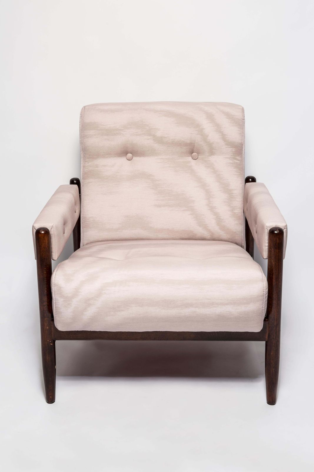 Pair Of Mid Century Amoir Fou Moiré Purple Pink Armchairs, Europe, 1960s photo Furniture
