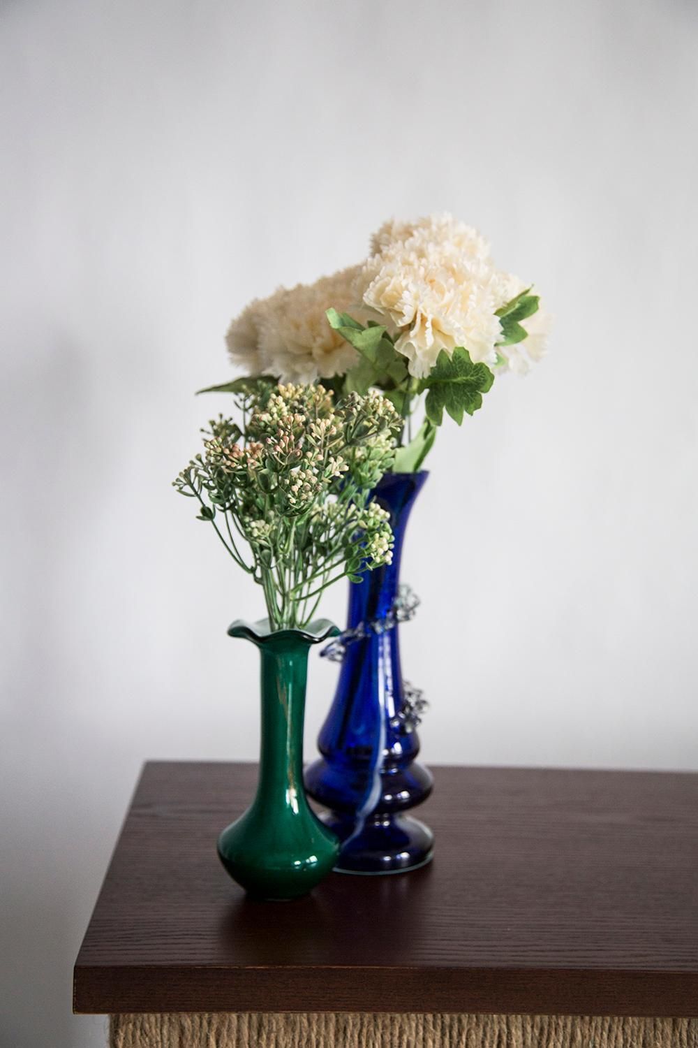 60.0 Mid Century Small Green Decorative Glass Vase, Europe, 1960s photo