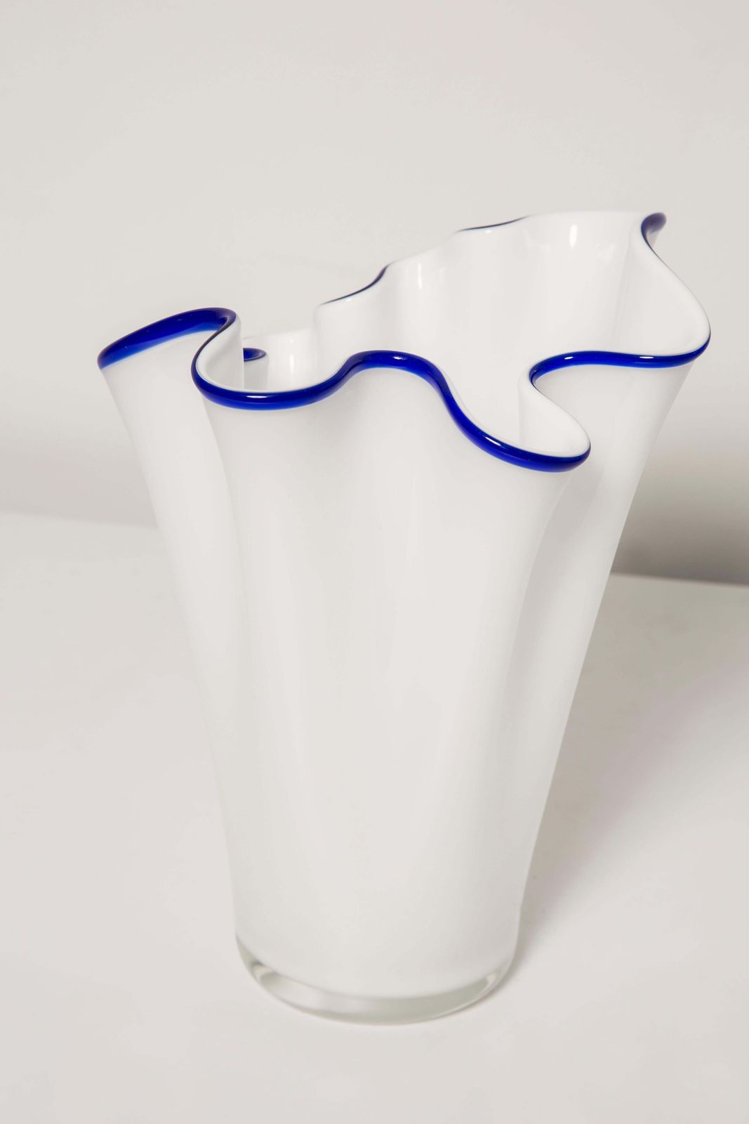 Mid Century Vintage Blue And White Vase, Italy, 1960s photo for sale