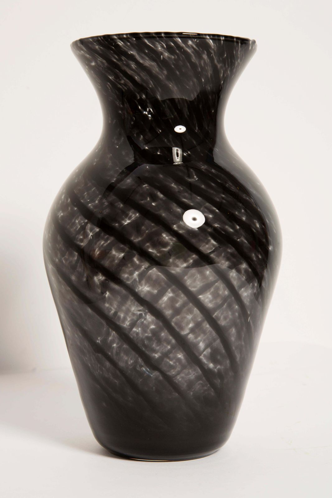 Mid Century Vintage Black And Transparent Vase, Italy, 1960s photo 179.0