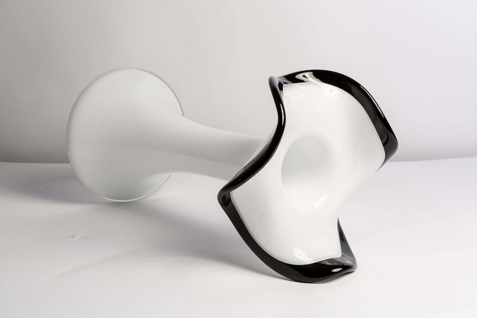 Big Mid Century Vintage Black And White Vase, Italy, 1960s photo buy