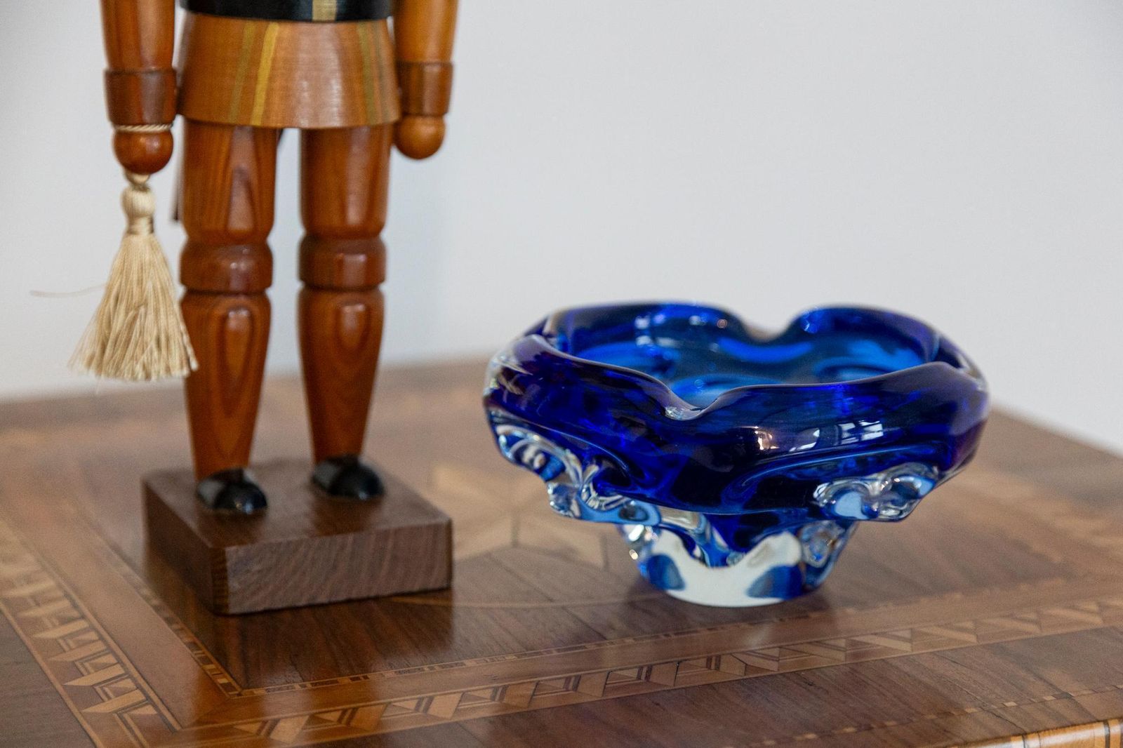 Mid Century Blue Artistic Glass Bowl Ashtray, Italy, 1970s photo Home Decor