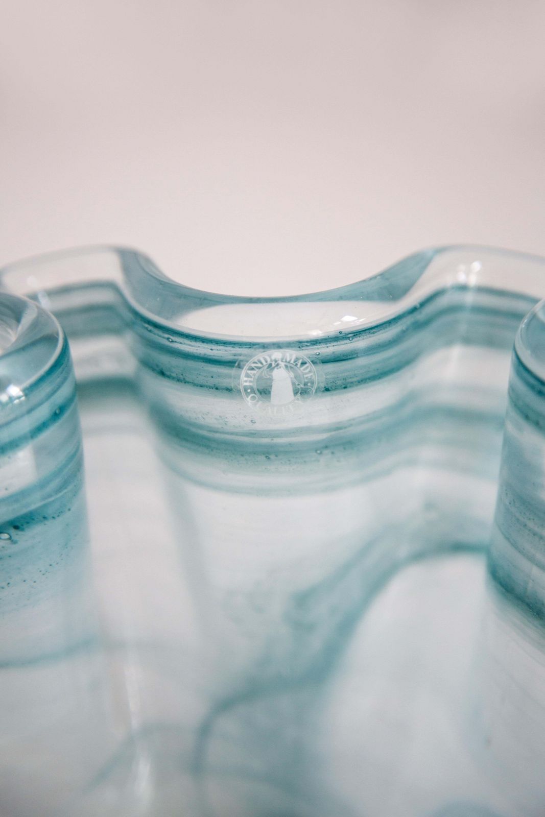 Mid Century Style Murano Glass Big Acqua Blue Green Bowl, Italy, 2000s photo buy