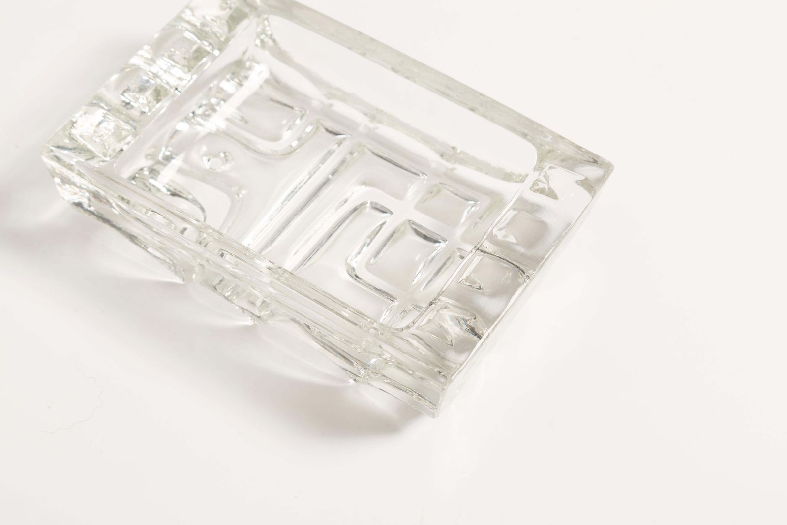 Mid Century Transparent Glass Bowl Ashtray Element, Italy, 1970s photo Home Decor