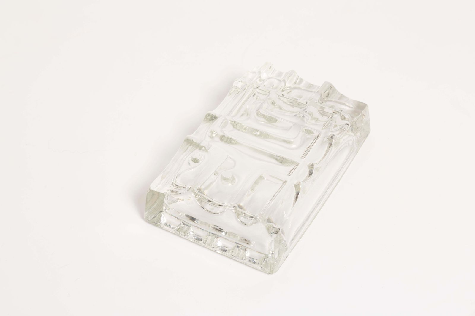 Mid Century Transparent Glass Bowl Ashtray Element, Italy, 1970s photo vinterior