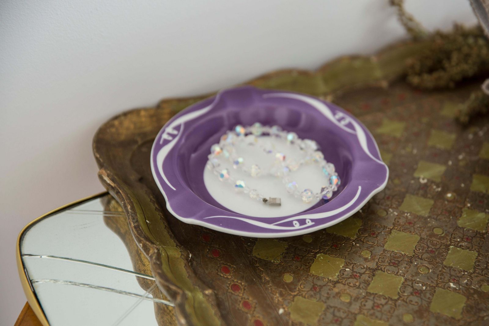 Mid Century Porcelain Ceramic Purple Violet Ashtray, Europe, 1970s photo buy