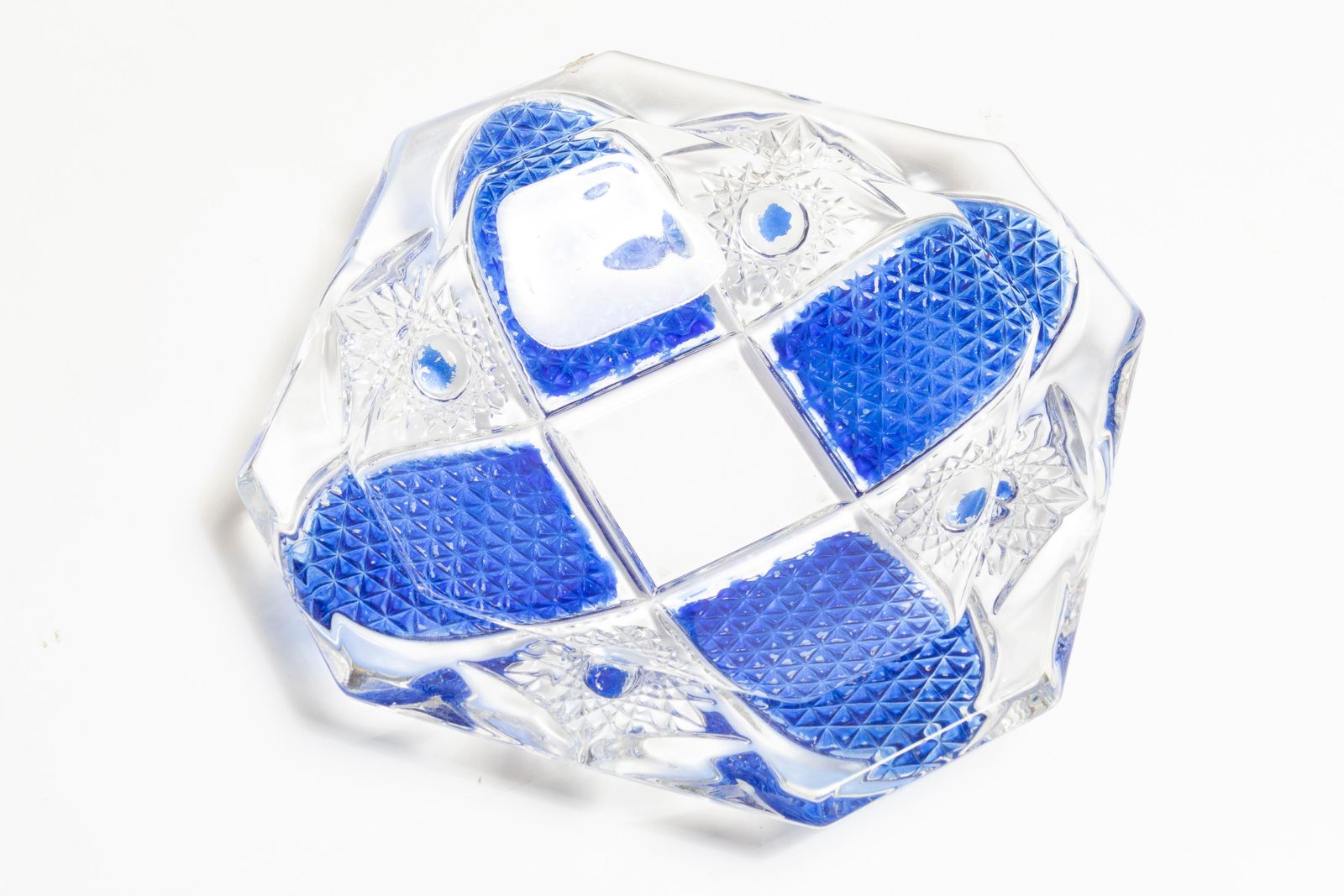 Mid Century Blue And Transparent Glass Bowl Ashtray Element, Italy, 1970s photo furniture