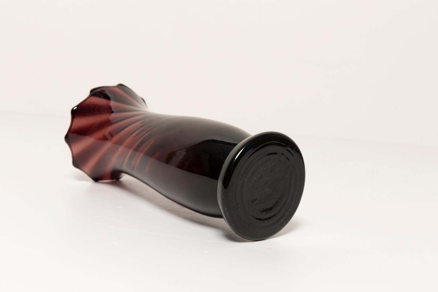 photo furniture Small Midcentury Deep Red Burgundy Vase, Europe, 1960s