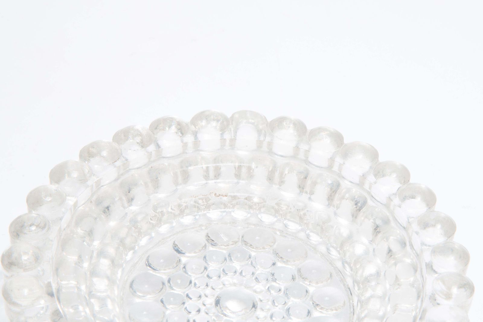 Mid Century Crystal Glass Dots Bubbles Ashtray Bowl, Italy, 1970s photo 102.0