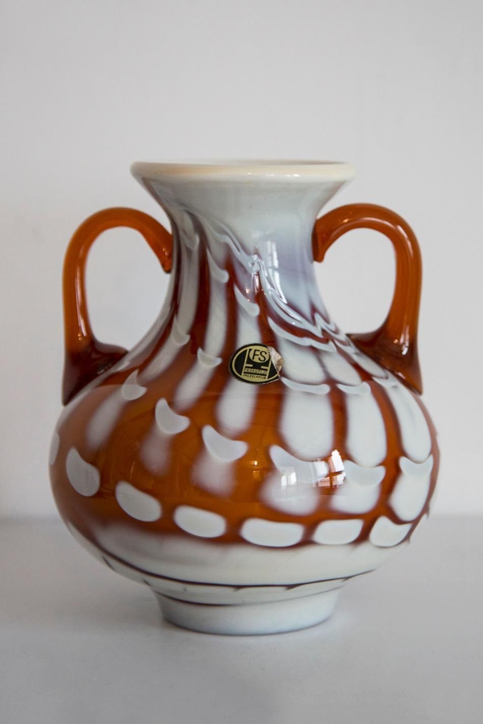 Mid Century Artistic Glass Vase, Prokuplje Yugoslavia, 1970s photo for sale