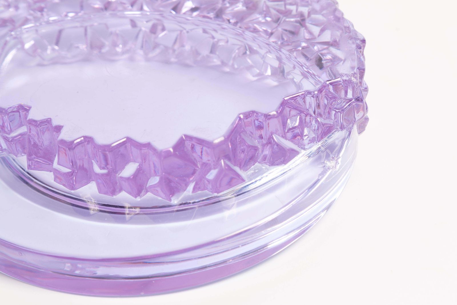 Mid Century Light Purple Glass Bowl Ashtray Element, Italy, 1970s photo vintage