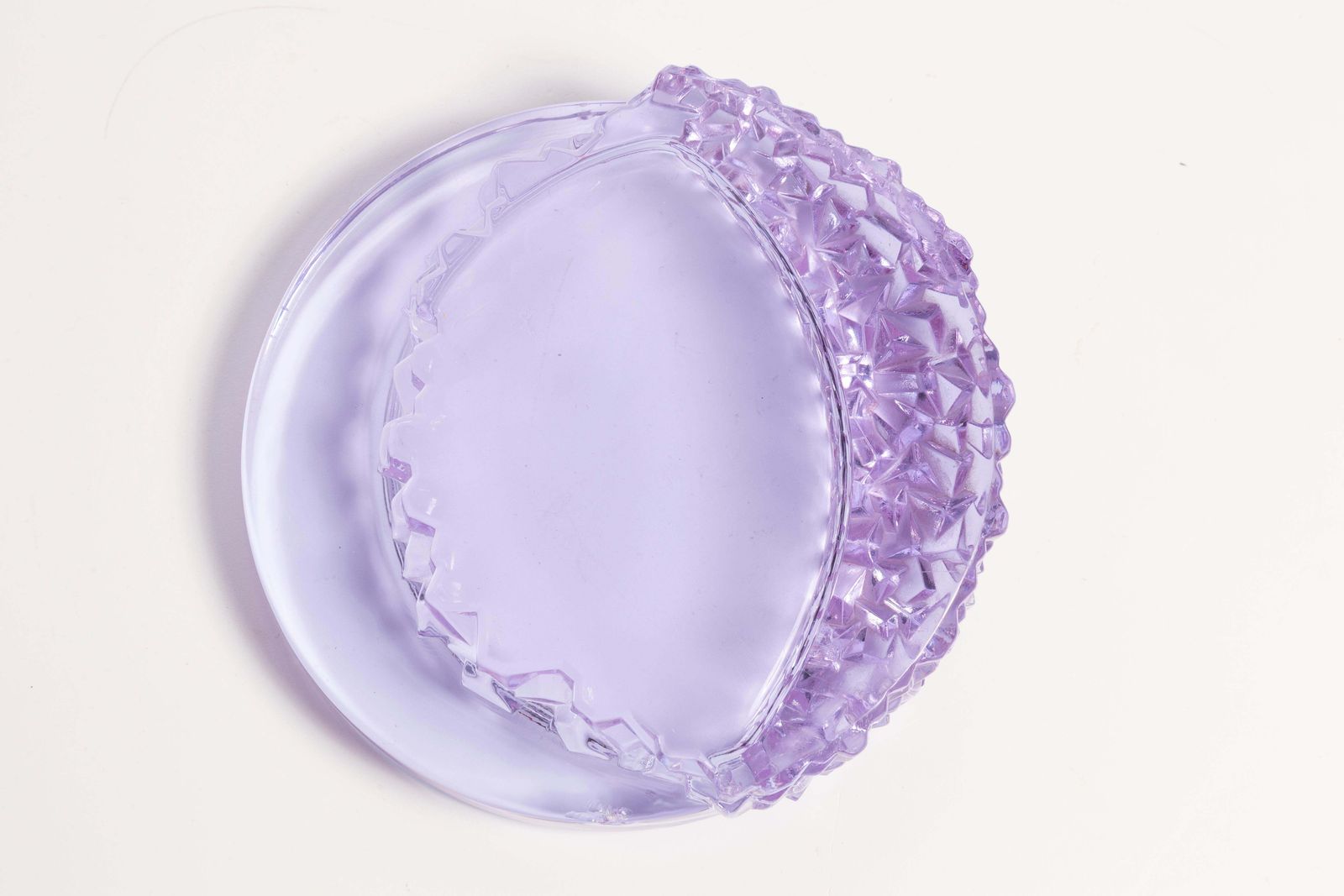 photo for sale Mid Century Light Purple Glass Bowl Ashtray Element, Italy, 1970s