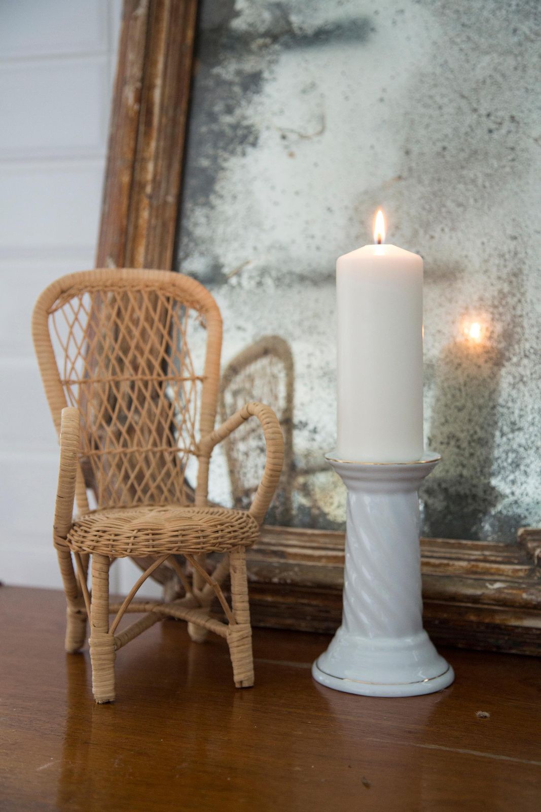 20th Century Ceramic White Candlestick, France, 1960s photo vinterior