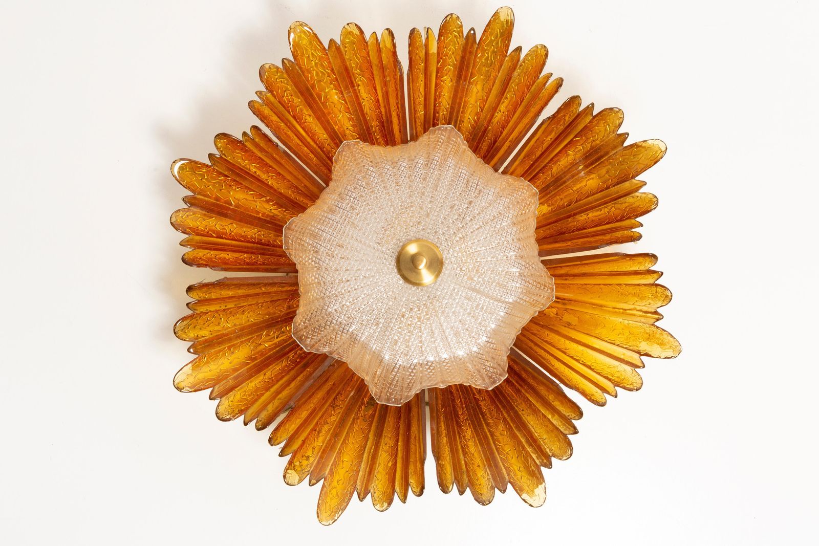 Big Hollywood Regency Sunburst Wall Lamp, Murano Glass, Italy, 1960s photo for sale