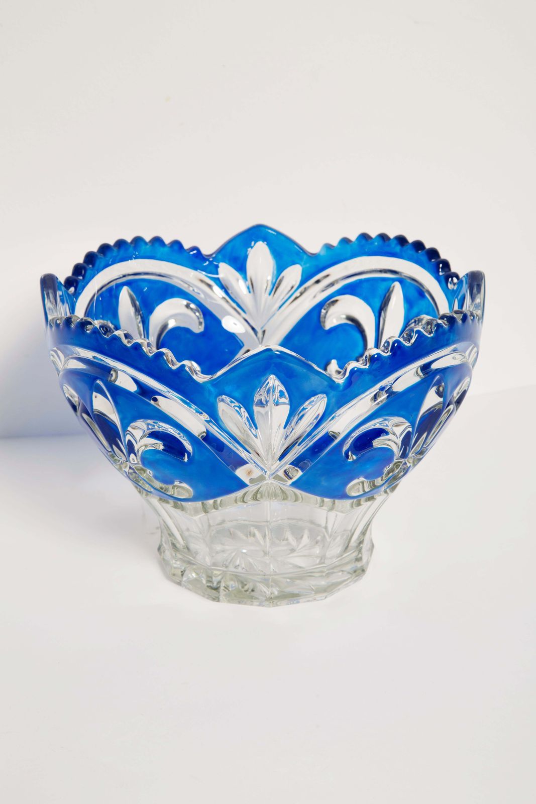 Vintage Blue Decorative Crystal Glass Plate, Italy, 1960s photo furniture