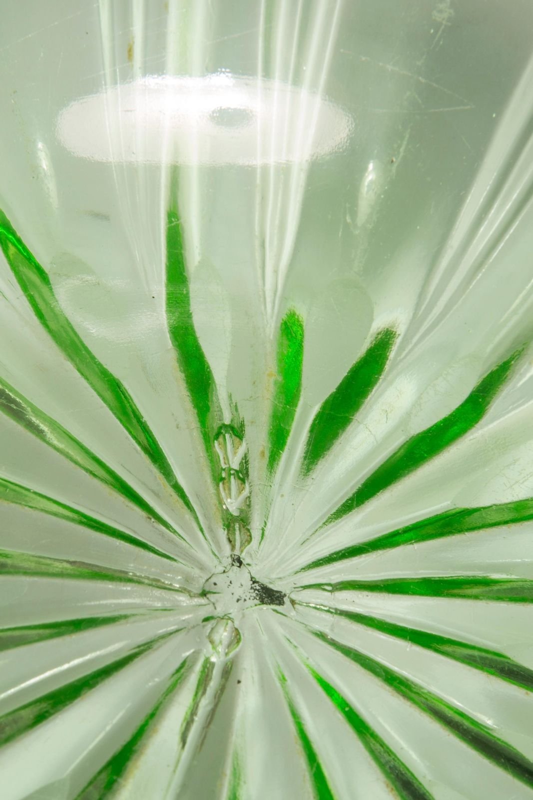 photo vinterior Mid Century Vintage Green Flower Decorative Glass Plate, Italy, 1960s